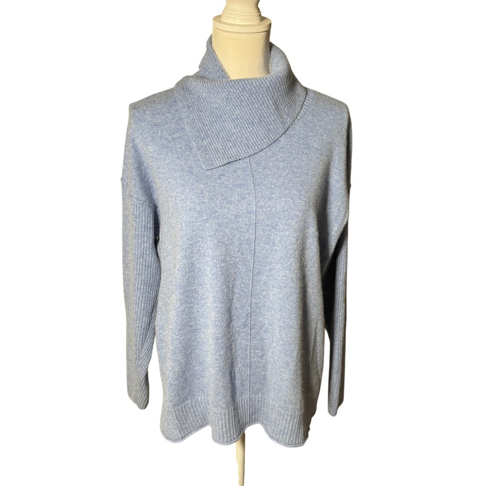 Sundance Blue 100% Cashmere Asymmetric Cowl Neck Sweater Women's Medium Classic